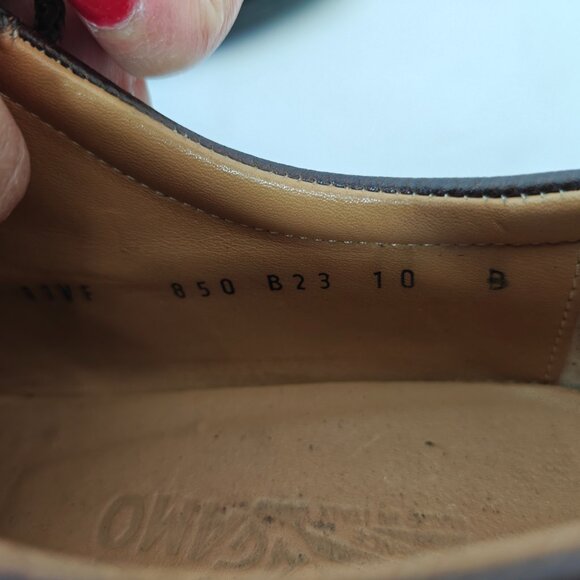 Salvatore Ferragamo Men's Brown Leather Oxford Shoes Size 11 - Picture 5 of 16